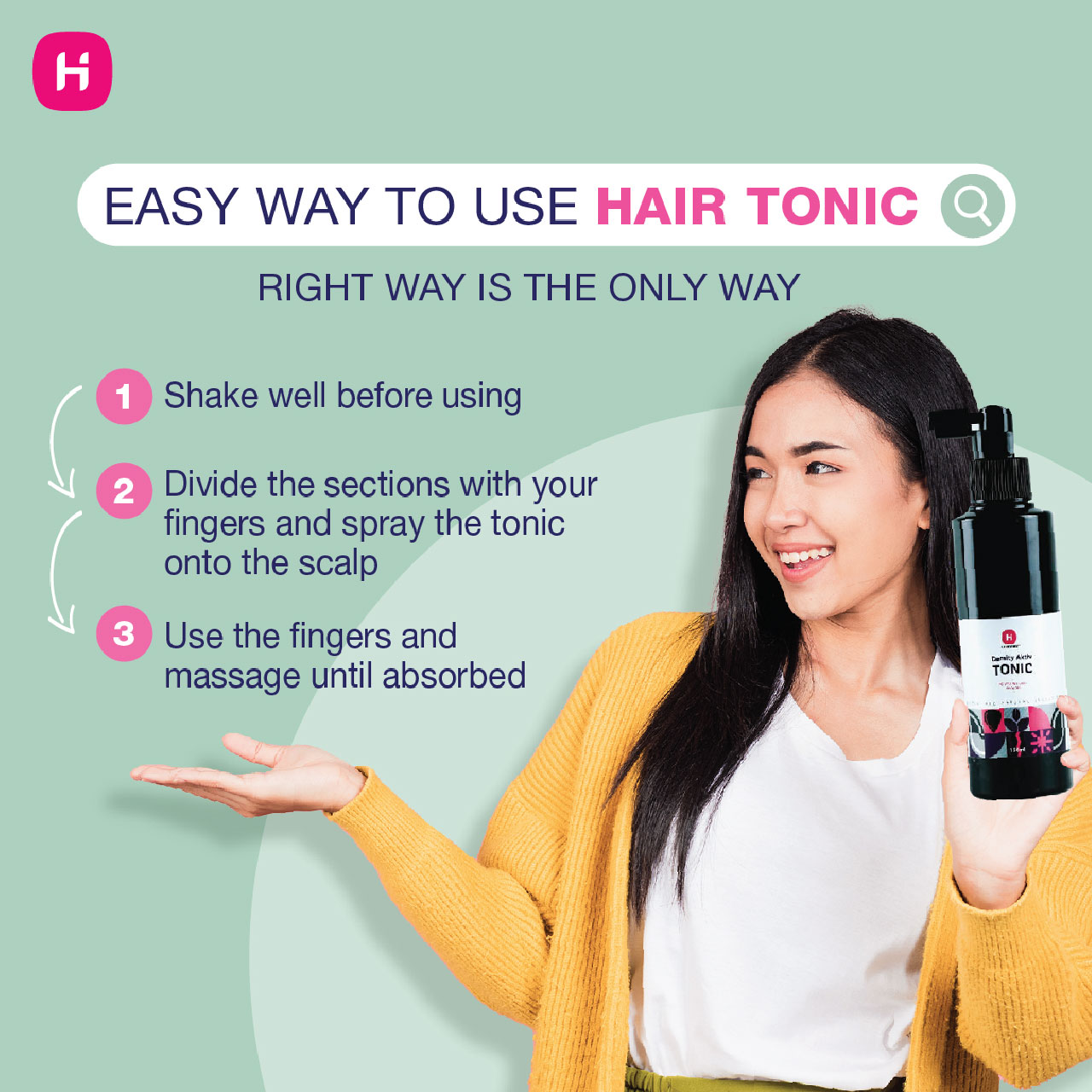 Easy way to use hair tonic HAIRDEPOT